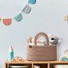 imagePeraBella 2in1 Baby Diaper Caddy Organizer for Changing Table Cotton Rope Diaper Basket for Boy GirlGift for Baby Shower Nursery Diaper Organizer Portable Diaper Storage Car Caddy Organizer
