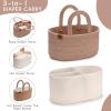 imagePeraBella 2in1 Baby Diaper Caddy Organizer for Changing Table Cotton Rope Diaper Basket for Boy GirlGift for Baby Shower Nursery Diaper Organizer Portable Diaper Storage Car Caddy Organizer