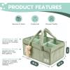 imagePeraBella Diaper Caddy Organizer for Changing Table Storage Basket for Wipes Gift for Baby Shower Car Organizer Nursery Organizer Portable StorageLily Green