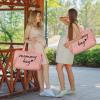 imagePeraBella Extra Large Pink Handwritten Tote Bag for Hospital Mom Diaper Bag Maternity Bag for Labor and Delivery Essentials New Moms