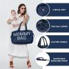 imagePeraBella Mommy Bag for Hospital Mom Bag Diaper Bag Tote Mommy Hospital Bag Maternity Bag for Hospital Baby Shower Momma Diaper Bag  Blue
