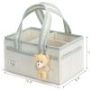 imagePeraBella XL Diaper Caddy Organizer With Handle Baby Shower Gifts Basket Bag Registry Search Must Haves Items Newborn Girl Boy Nursery Storage Organizer Baby Bag Essentials Car Diaper Caddy CartIvory Green