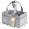 imagePeraBella XL Diaper Caddy Organizer With Handle Baby Shower Gifts Basket Bag Registry Search Must Haves Items Newborn Girl Boy Nursery Storage Organizer Baby Bag Essentials Car Diaper Caddy CartGray