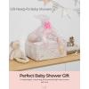imagePeraBella XL Diaper Caddy Organizer With Handle Baby Shower Gifts Basket Bag Registry Search Must Haves Items Newborn Girl Boy Nursery Storage Organizer Baby Bag Essentials Car Diaper Caddy CartIvory Pink