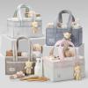 imagePeraBella XL Diaper Caddy Organizer With Handle Baby Shower Gifts Basket Bag Registry Search Must Haves Items Newborn Girl Boy Nursery Storage Organizer Baby Bag Essentials Car Diaper Caddy CartIvory Pink