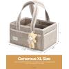 imagePeraBella XL Diaper Caddy Organizer With Handle Baby Shower Gifts Basket Bag Registry Search Must Haves Items Newborn Girl Boy Nursery Storage Organizer Baby Bag Essentials Car Diaper Caddy CartOatmeal