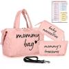 imagePeraBella Extra Large Pink Handwritten Tote Bag for Hospital Mom Diaper Bag Maternity Bag for Labor and Delivery Essentials New Moms