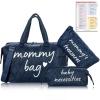 imagePeraBella Mommy Bag for Hospital Mom Bag Diaper Bag Tote Mommy Hospital Bag Maternity Bag for Hospital Baby Shower Momma Diaper Bag