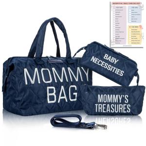 imagePeraBella Mommy Bag for Hospital Mom Bag Diaper Bag Tote Mommy Hospital Bag Maternity Bag for Hospital Baby Shower Momma Diaper Bag  Blue