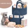 imagePeraBella Baby Diaper Caddy Organizer Cotton Rope Diaper Basket for Boys Nursery Portable Diaper Storage  2 PCS SetMarine Blue