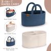 imagePeraBella Baby Diaper Caddy Organizer Cotton Rope Diaper Basket for Boys Nursery Portable Diaper Storage  2 PCS SetMarine Blue