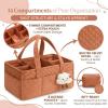 imagePeraBella Baby Diaper Caddy Organizer Baby Basket Shower Gift Portable Changing Table Basket Postpartum Caddy amp Tote Bag Pouch Newborn Boy amp Girl Nursery Essentials Registry Car Diaper OrganizerCinnamon