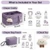 imagePeraBella Baby Diaper Caddy Organizer Baby Basket Shower Gift Portable Changing Table Basket Postpartum Caddy amp Tote Bag Pouch Newborn Boy amp Girl Nursery Essentials Registry Car Diaper OrganizerLavender
