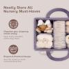 imagePeraBella Baby Diaper Caddy Organizer Baby Basket Shower Gift Portable Changing Table Basket Postpartum Caddy amp Tote Bag Pouch Newborn Boy amp Girl Nursery Essentials Registry Car Diaper OrganizerLavender