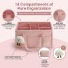 imagePeraBella Baby Diaper Caddy Organizer Baby Basket Shower Gift Portable Changing Table Basket Postpartum Caddy amp Tote Bag Pouch Newborn Boy amp Girl Nursery Essentials Registry Car Diaper OrganizerBlush Pink